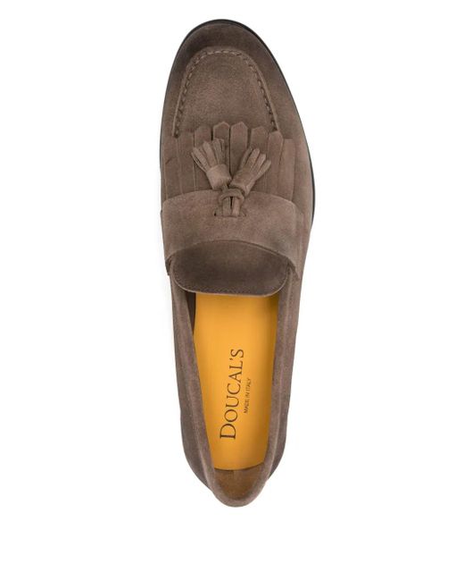 Doucal's Brown Tassel-Detailed Loafers for men