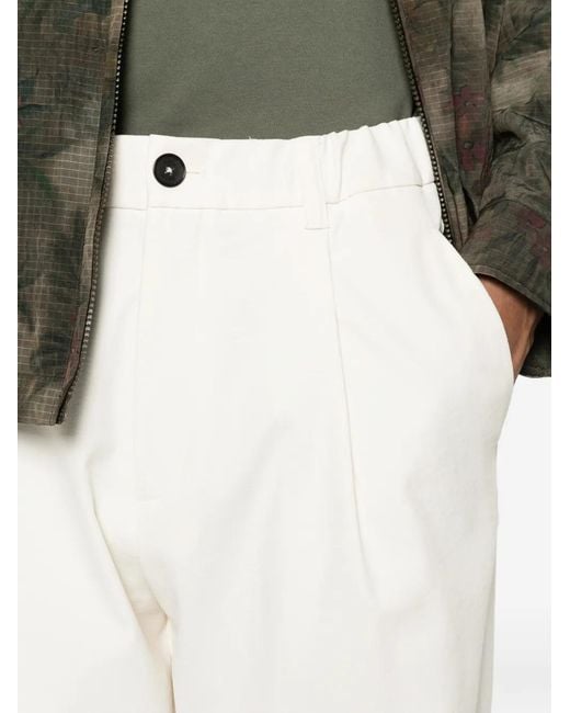 Herno White Pleated Trousers for men