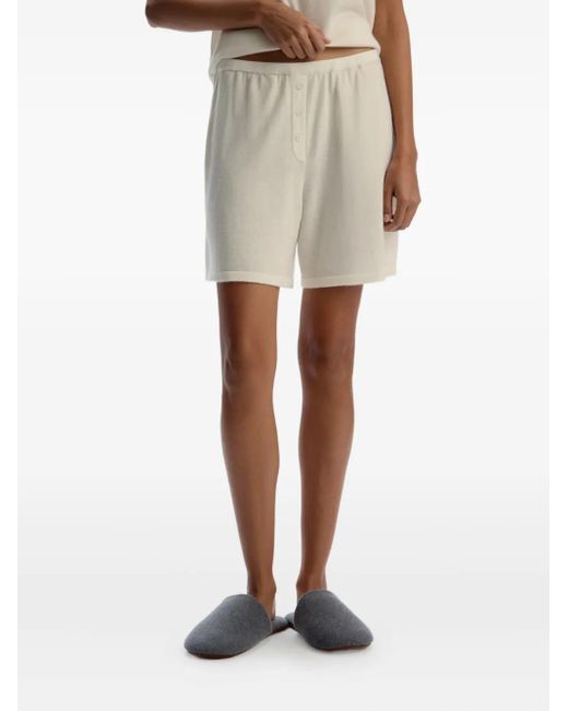 12 STOREEZ White Button-Front Wool Shorts