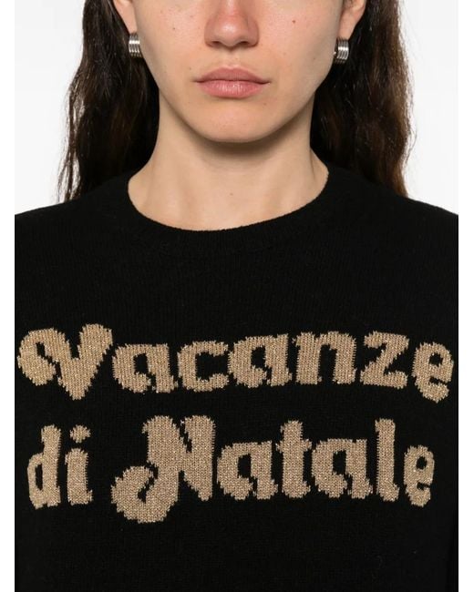 Mc2 Saint Barth Black Vacanzel Logo Jumper