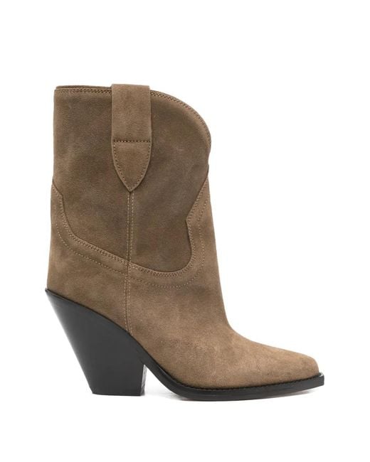 Isabel Marant Brown Leyane High-Heeled Cowboy Boots