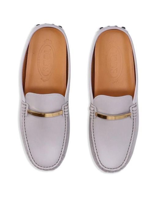 Tod's White Logo-Debossed Mules