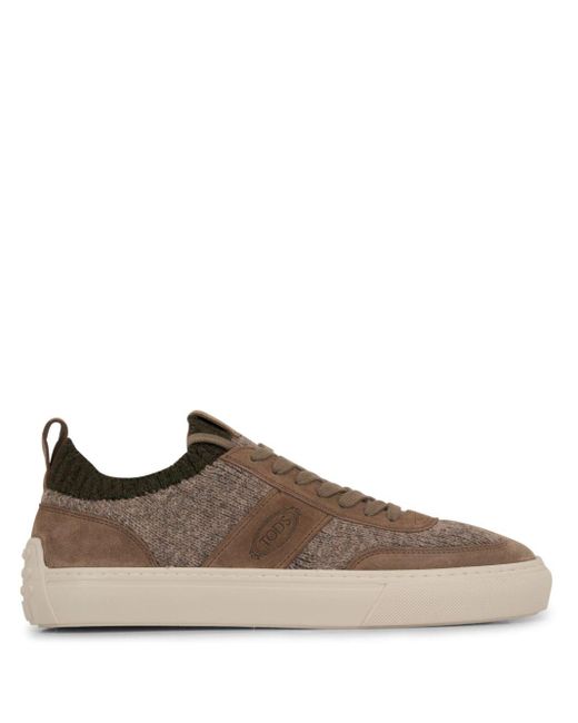Tod's Brown Suede Panelled Low-top Sneakers for men