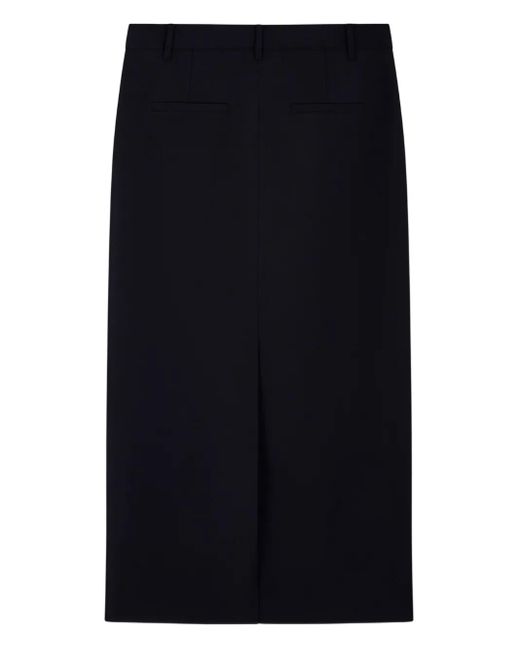 Tibi Blue Rear-Vent Midi Skirt