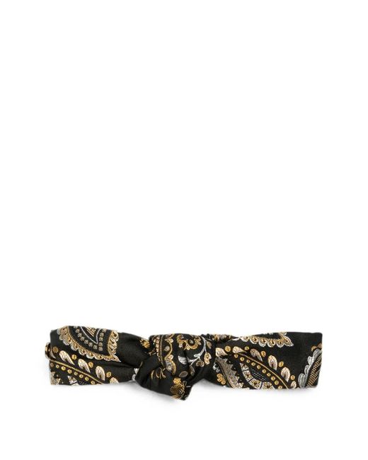 Etro White Paisley-Print Knotted Headband