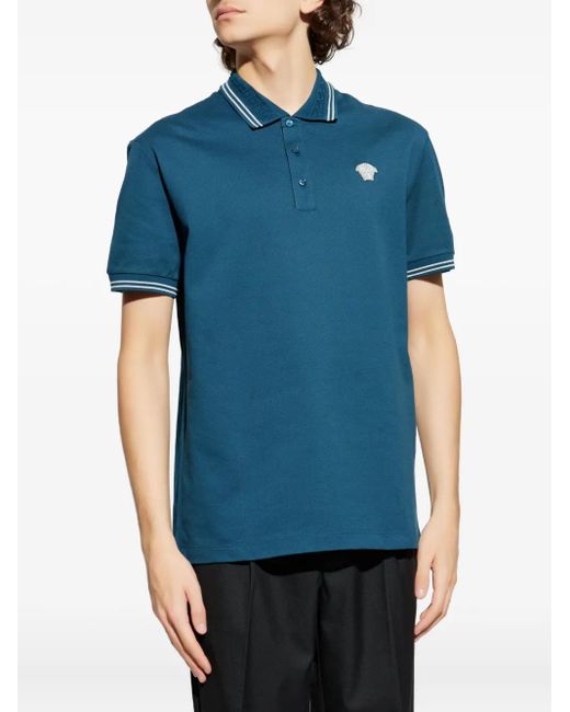 Versace Blue Medusa Polo Shirt for men
