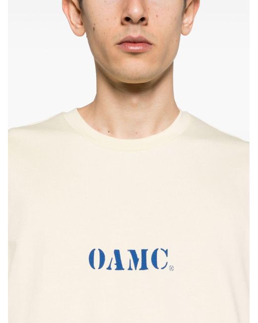 OAMC Natural Logo-print Organic Cotton T-shirt for men