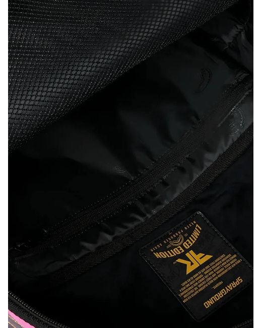 Sprayground Black X Flo Rida The Hit Maker Logo-Patch Backpack for men