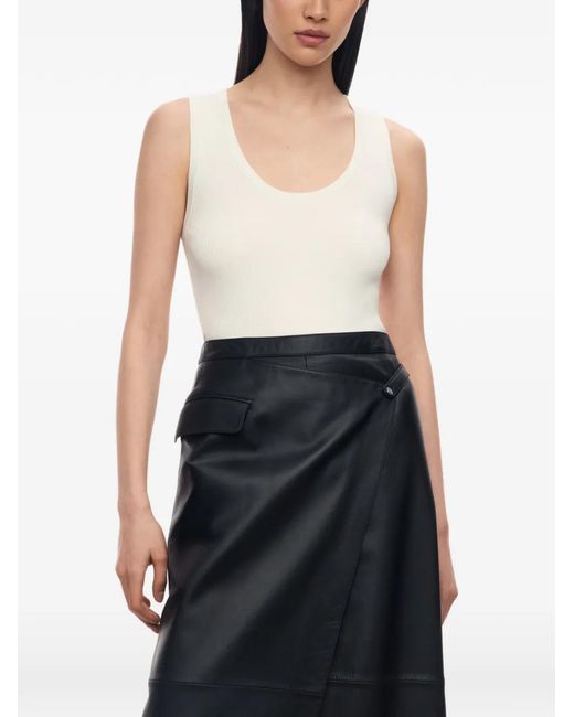 12 STOREEZ White Zoe Ribbed Tank Top