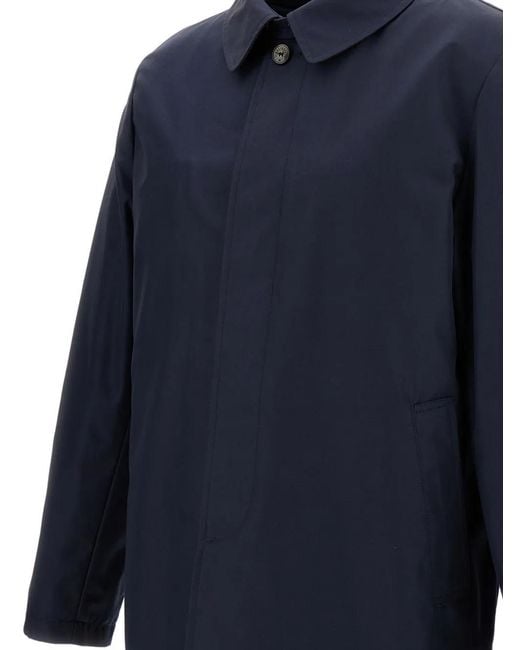 L'IMPERMEABILE Blue Button-Fastening Raincoat for men