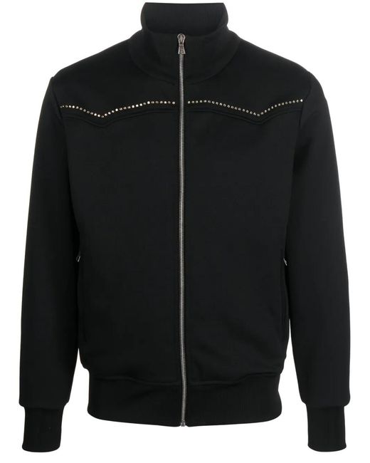 Palm Angels Black Monogram-Appliqué Track Jacket for men