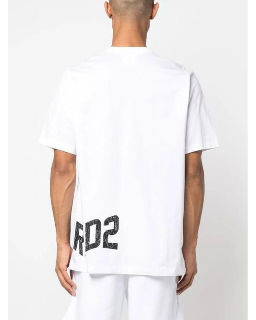 DSquared² White D2 Slouch T-shirt for men