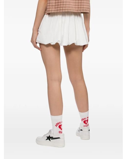 AAPE BY A BATHING AP White Logo Patched Mini Skirt