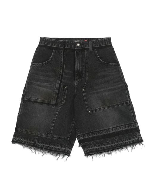 ANDERSSON BELL Gray Jeans-Shorts Im Patchwork-Look