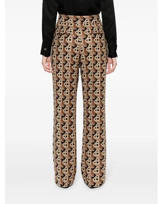 Casablanca Brown Heart-Jacquard Virgin-Wool Trousers