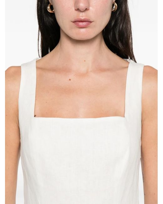 Faithfull The Brand White Mina Square-Neck Top