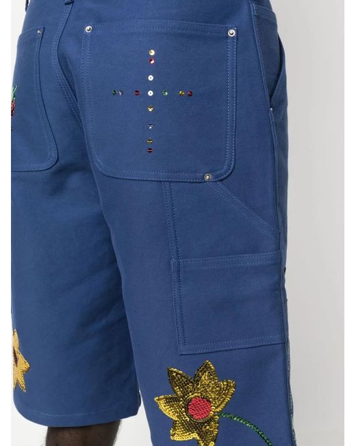 Sky High Farm Blue Sequin-Embellished Detail Shorts for men