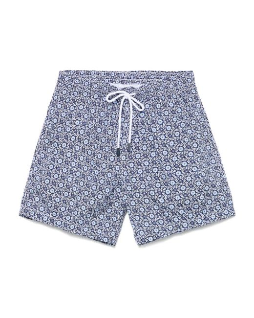 メンズ Barba Napoli プリント トランクス水着 Blue