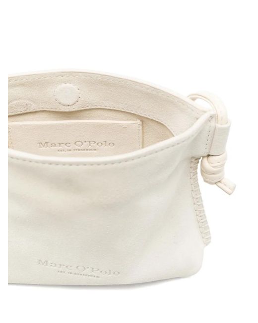 Marc O' Polo White Wildleder-Umhängetasche Mit Knoten