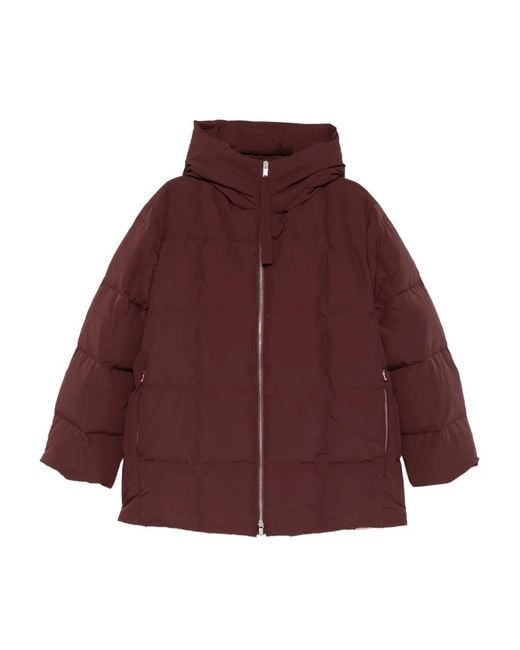 Jil Sander Purple Hooded-Neck Padded Jacket