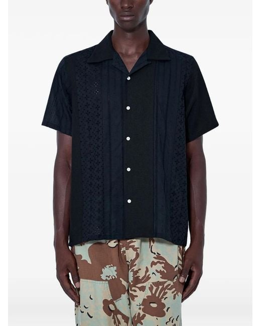 NOMARHYTHM Blue Short-Sleeve Buttoned Shirt for men