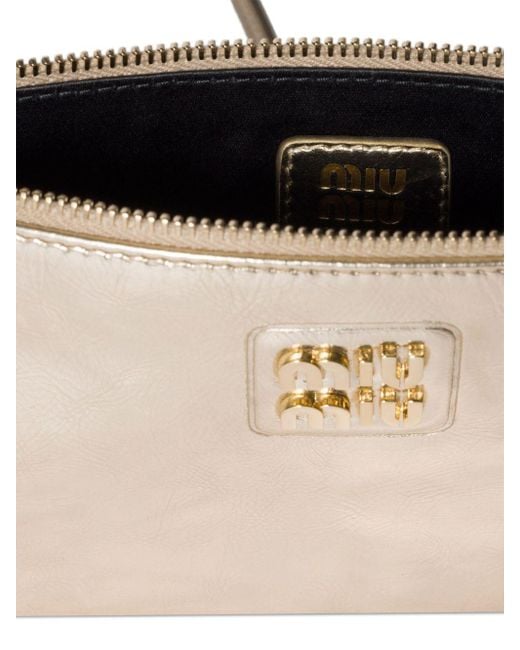 Miu Miu Metallic Logo-Lettering Clutch Bag