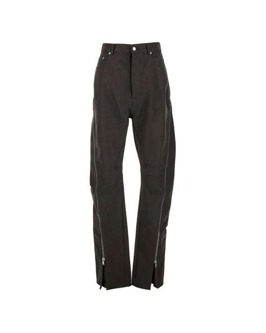 Rick Owens Black Temple Bolan Banana Zip-Detail Trousers for men