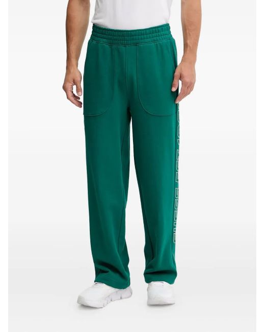 Guess Green Logo-Detail Panelled Trousers for men
