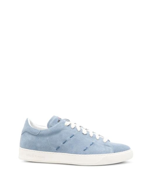 Kiton Blue Stitching-Detail Sneakers for men