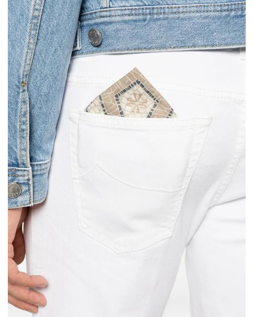 Jacob Cohen White Button Jeans for men