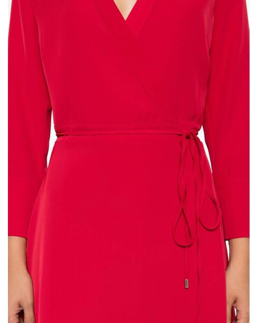 Liu Jo Red V-Neck Midi Dress