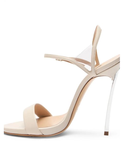 Casadei White V Celebrity Heeled Sandals