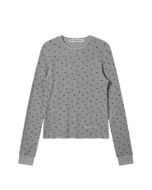 Rest&Recreation Gray Printed Long-Sleeve T-Shirt