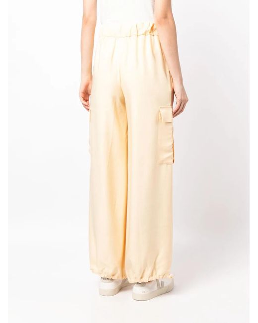 GOODIOUS Natural Wide-Leg Cargo Pants