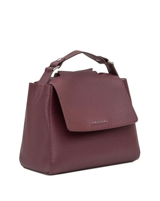 Orciani Purple Small Sveva Soft Leather Tote Bag