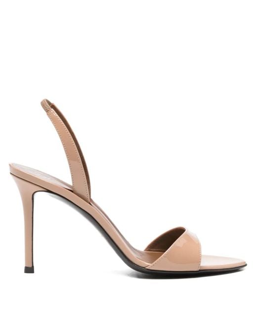 Giuseppe Zanotti Metallic 90Mm Lilibeth Slingback Patent-Leather Sandals