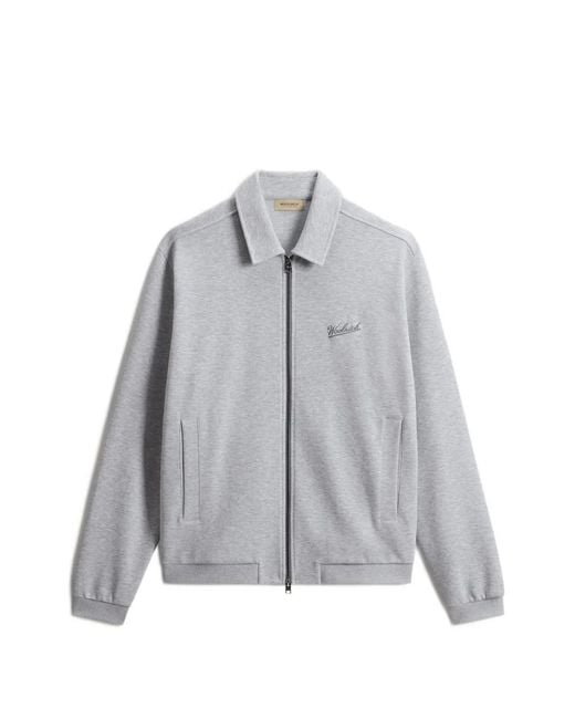 Woolrich Gray Zip Sweatshirt for men