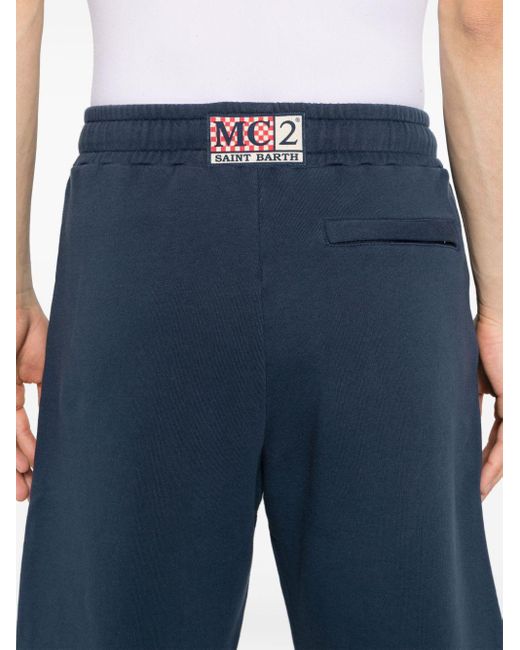 Mc2 Saint Barth Blue Randle Cotton Track Shorts for men