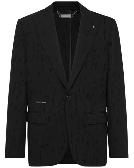 メンズ Philipp Plein ダメージ ジャケット Black