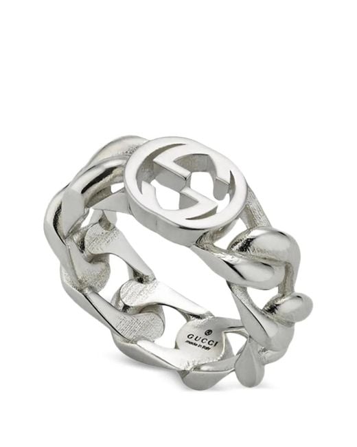 Gucci Interlocking G Ring in het White
