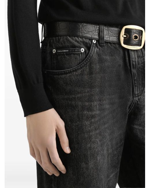 メンズ Dolce & Gabbana ロゴプレート ジーンズ Black