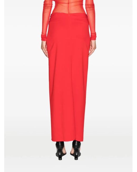 Christopher Esber Red High-Waist Draped Skirt