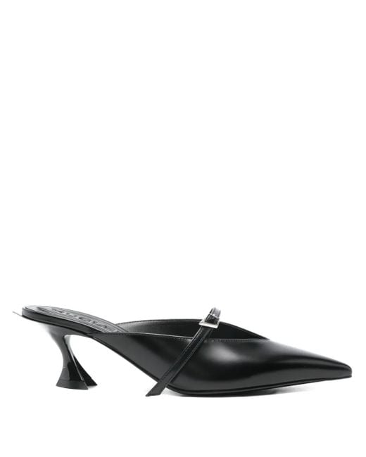 Mugler Black 70Mm Leather Heeled Sandals