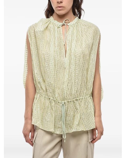 Stella McCartney Natural Lurex-Detail Sleeveless Blouse