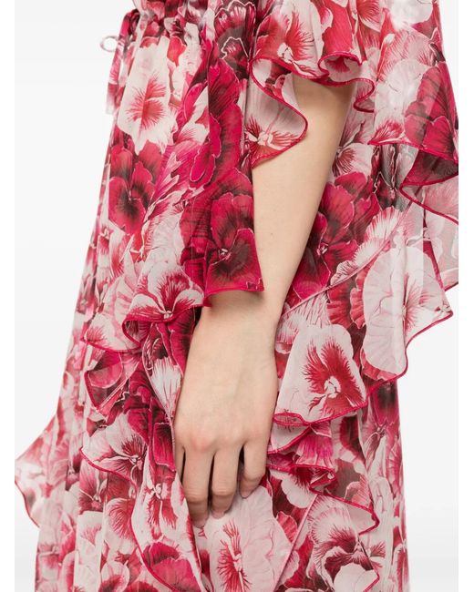 Giambattista Valli Pink Floral-Pattern Maxi Dress