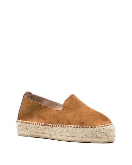 Manebí Brown Hamptons Round-Toe Platform Espadrilles