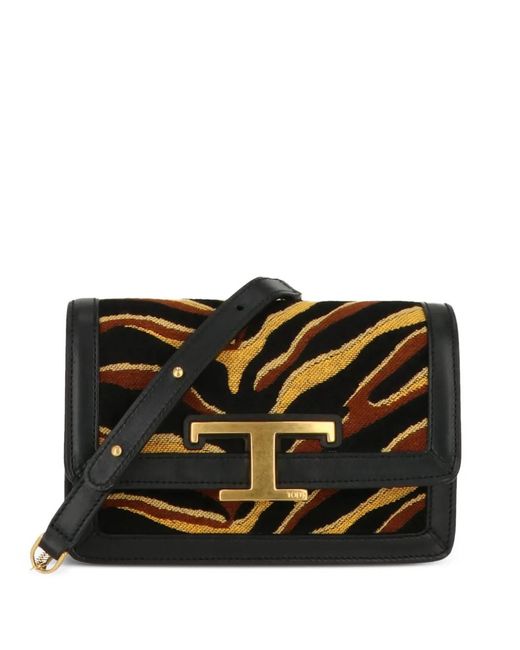 Tod's Black Animal-Print Shoulder Bag