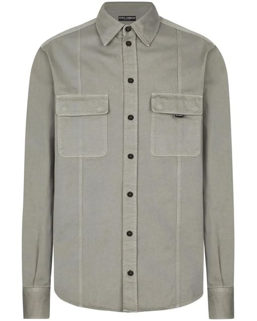 Dolce & Gabbana Gray Seam-Detail Shirt for men