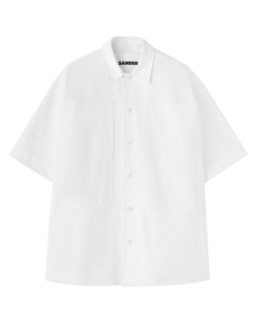Jil Sander White Short-sleeved Cotton Shirt for men