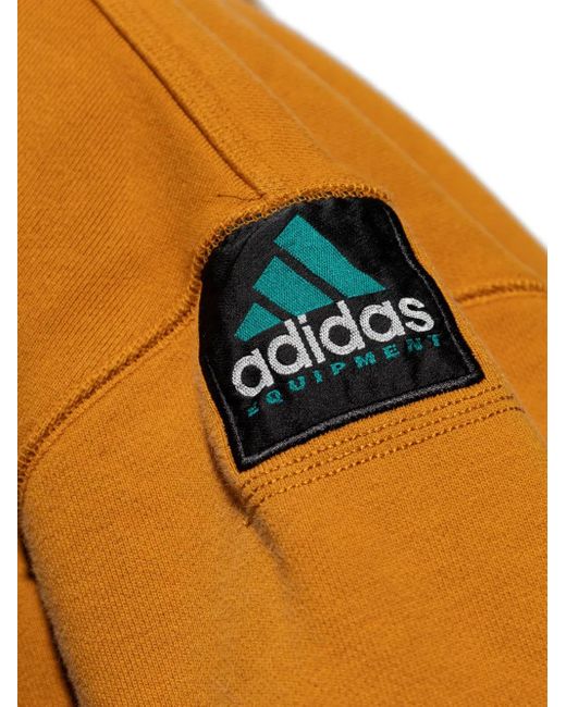 Adidas Orange Logo-Appliqué Zip-Up Hoodie for men